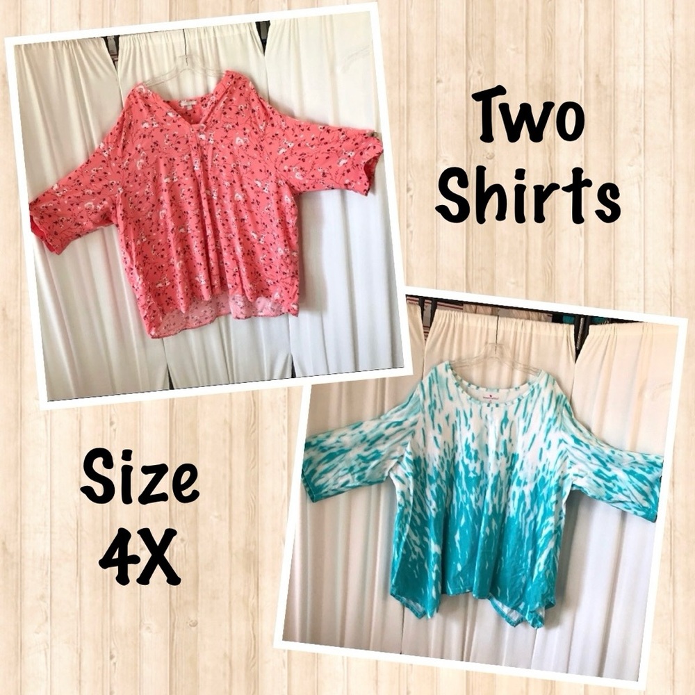 Two Plus Size Tunic Shirts 4X